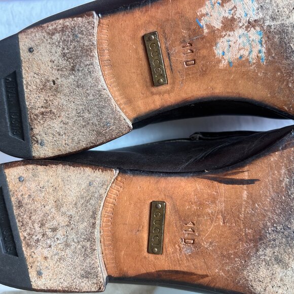 Gucci Men’s Brown Leather Horsebit Loafers | Size 11D - Picture 14 of 14